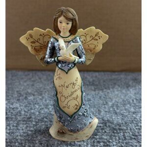 Merry Christmas Angel Figurine Elements by Pavilion 5.5” Y2K Country Shappy Chic